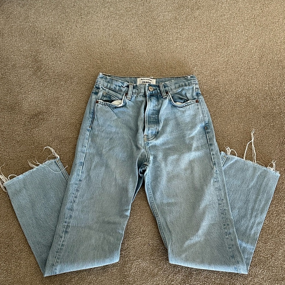REFORMATION CYNTHIA HIGH RISE JEANS IN TAHOE